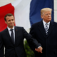 Trump and Macron attend an arrival ceremony at the White House on April 24, 2018.